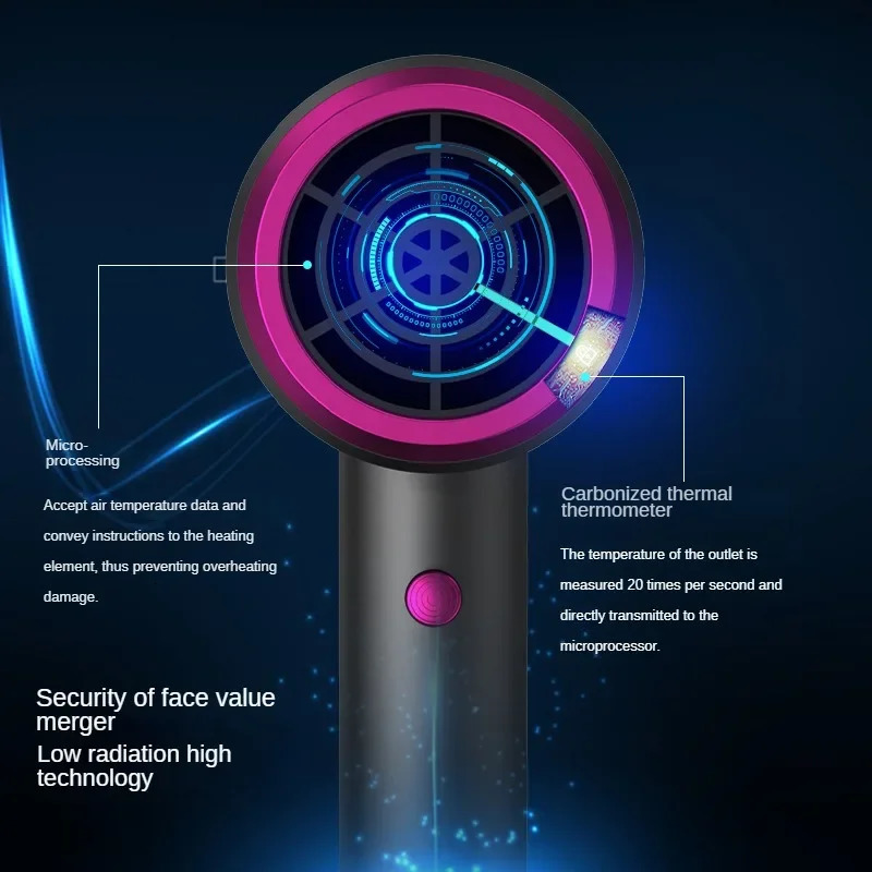 1250W Quick Hairdryer Cold Wind Hair Dryer Style Hair Dryer Professional Blow Dryer Suitable for Home Salon Blue Light 240708