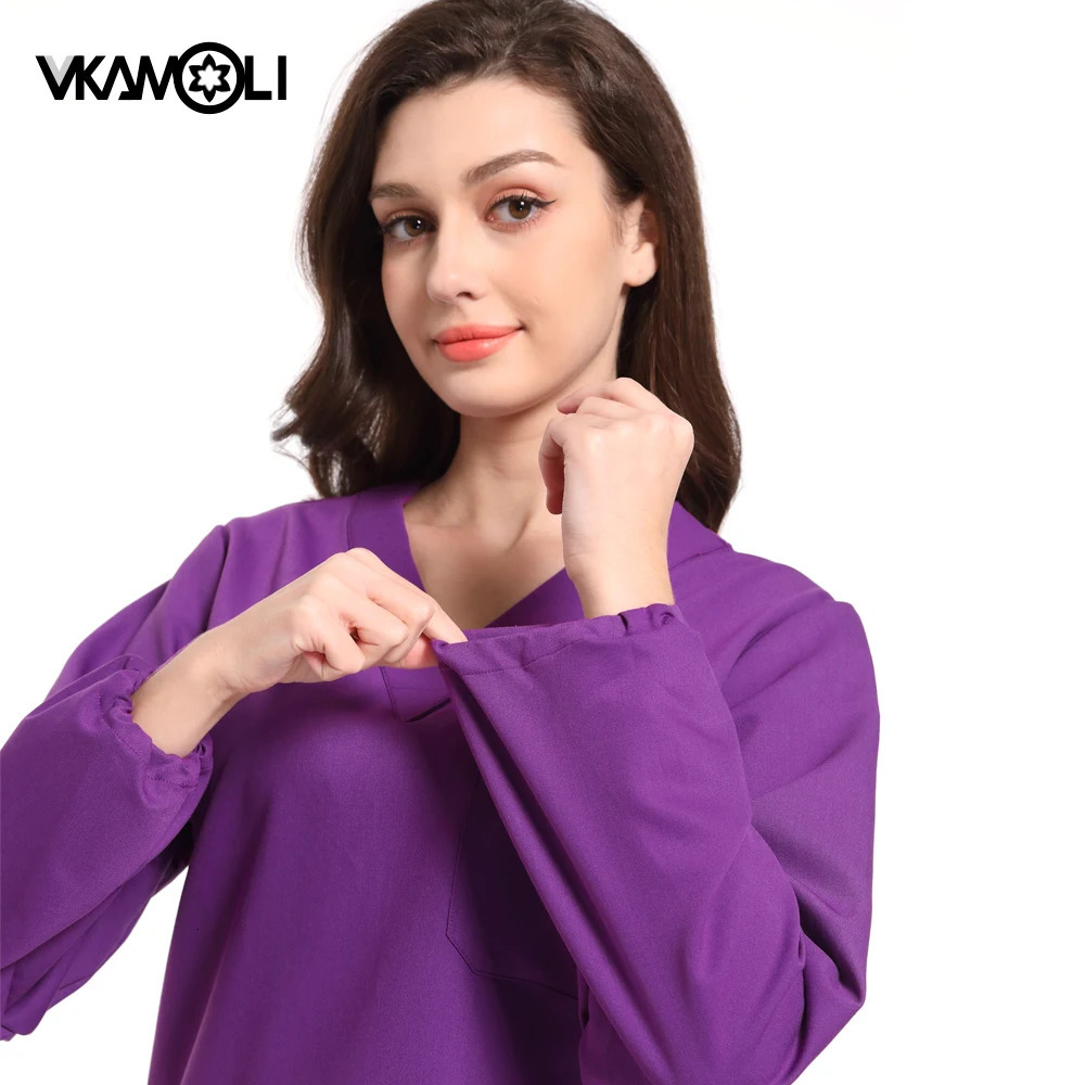 Solid color elastic fabric Long sleeved scrubs tops scrub pants jogger Dental pharmacy laboratory operating room work uniform 240708