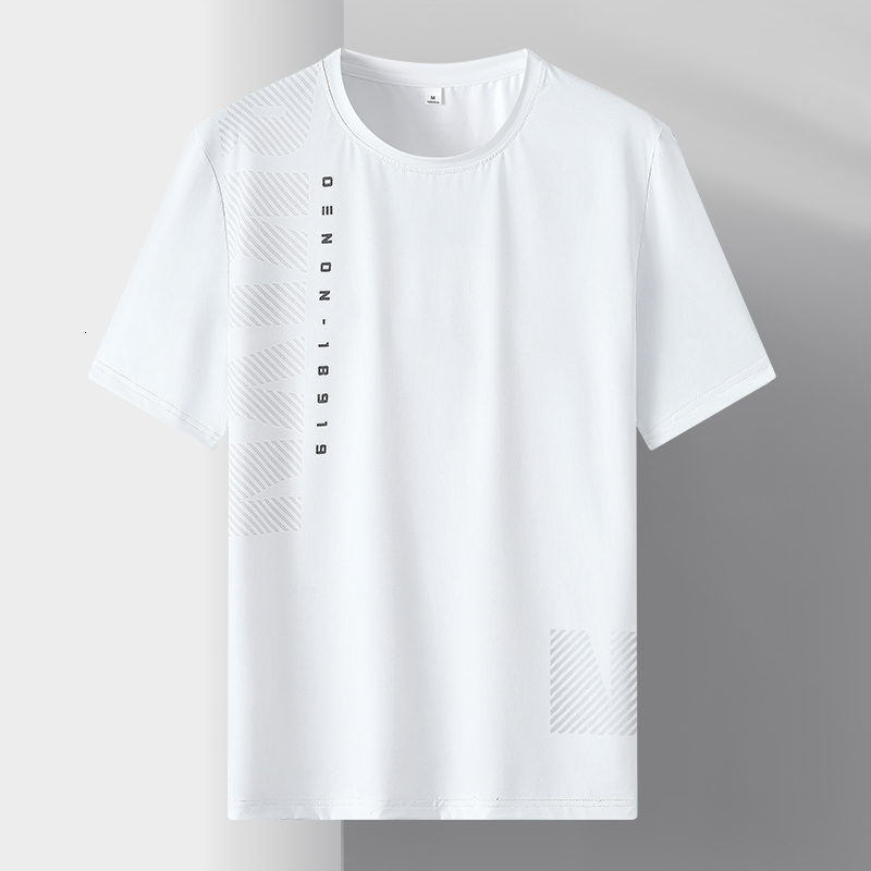 Lighing delivery sensation men's short sleeved top summer casual ice silk quick drying loose empty board ultra-thin outdoor T-shirt