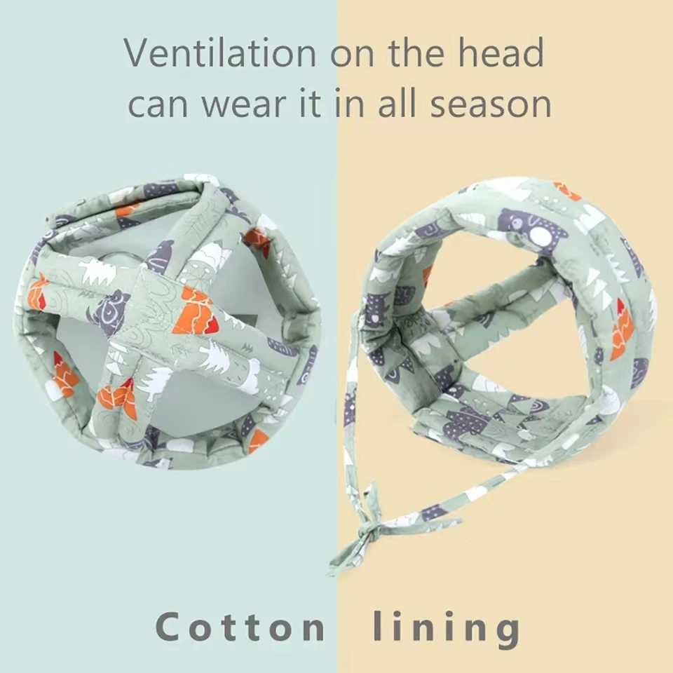 Baby safety helmet head protection helmet child fall prevention pad childrens learning to walk anti-collision helmet adjustable protective softW240713