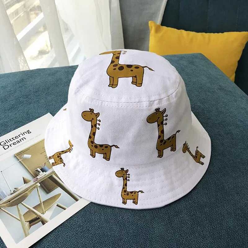 Cartoon Giraffe Baby Bucket Hat Outdoor Beach Childrens Sun Hat Childrens Panama Hat Baby Bucket HatW240713