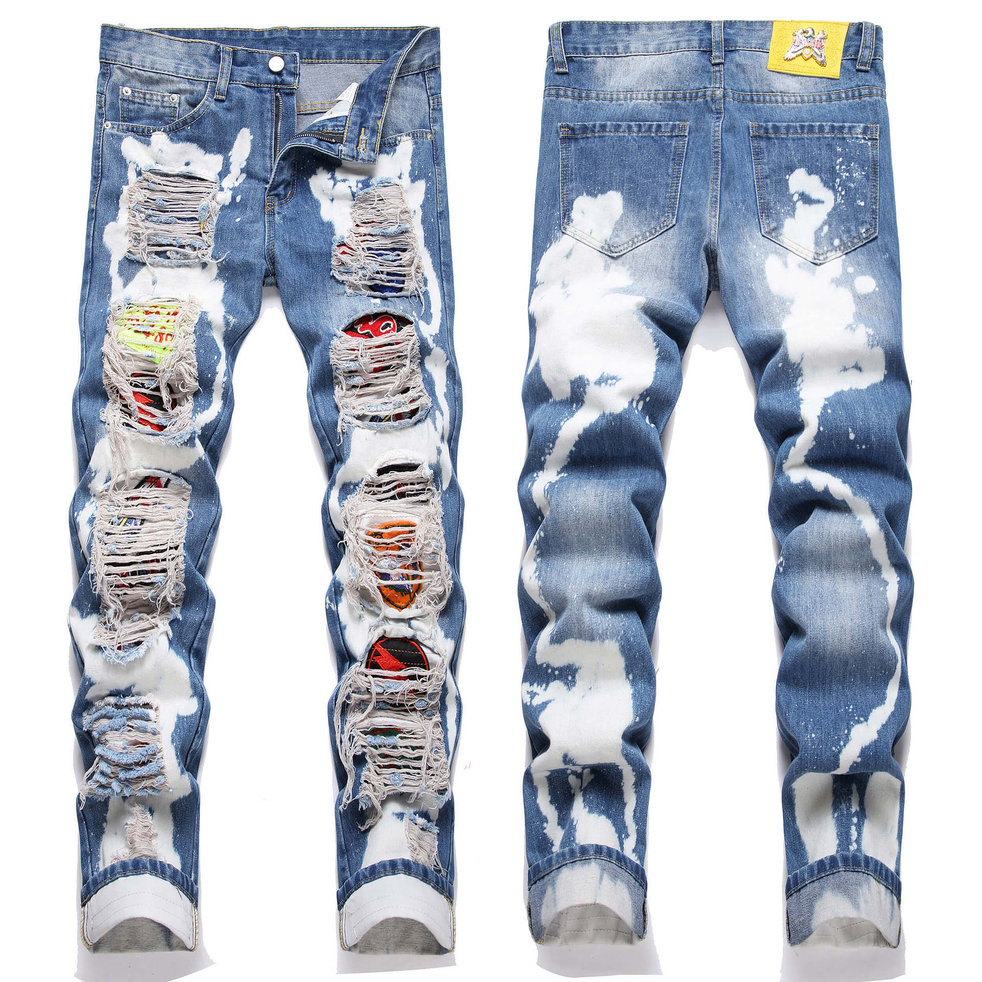 Factory Wholesale Custom Fashion Men Pants Patchwork Plus Size Men's Jeans