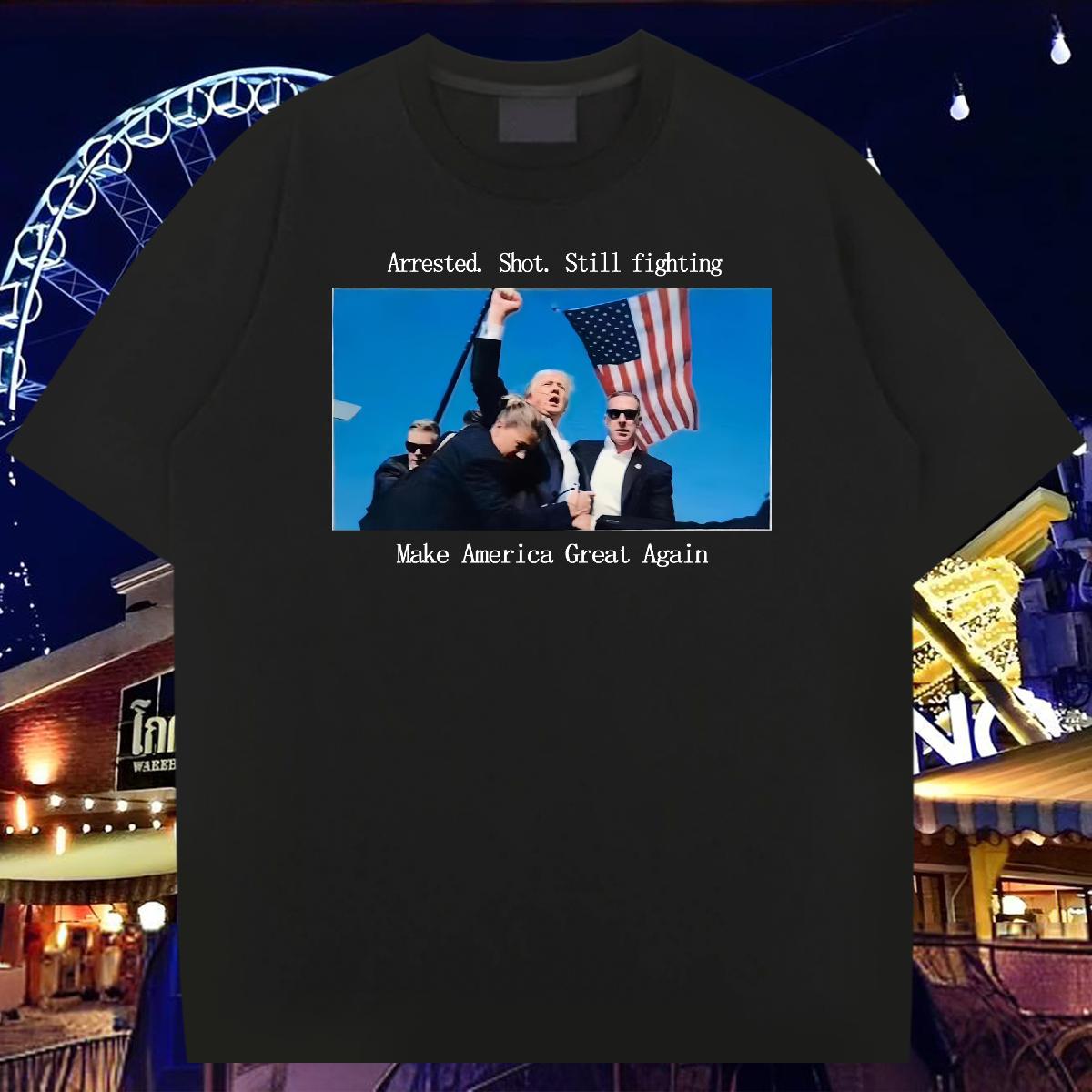 DIY T-Shirts Make America Great Again 230g Cotton Black Oversized Mens Tshirts Summer Casual Short sleeve Cotton Soft Popular Clothes