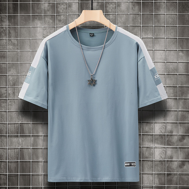 Flash Delivery Summer Port Ins Printed Five T-shirt Men's Korean Version Loose Round Neck Couple's Short Sleeve Base Shirt