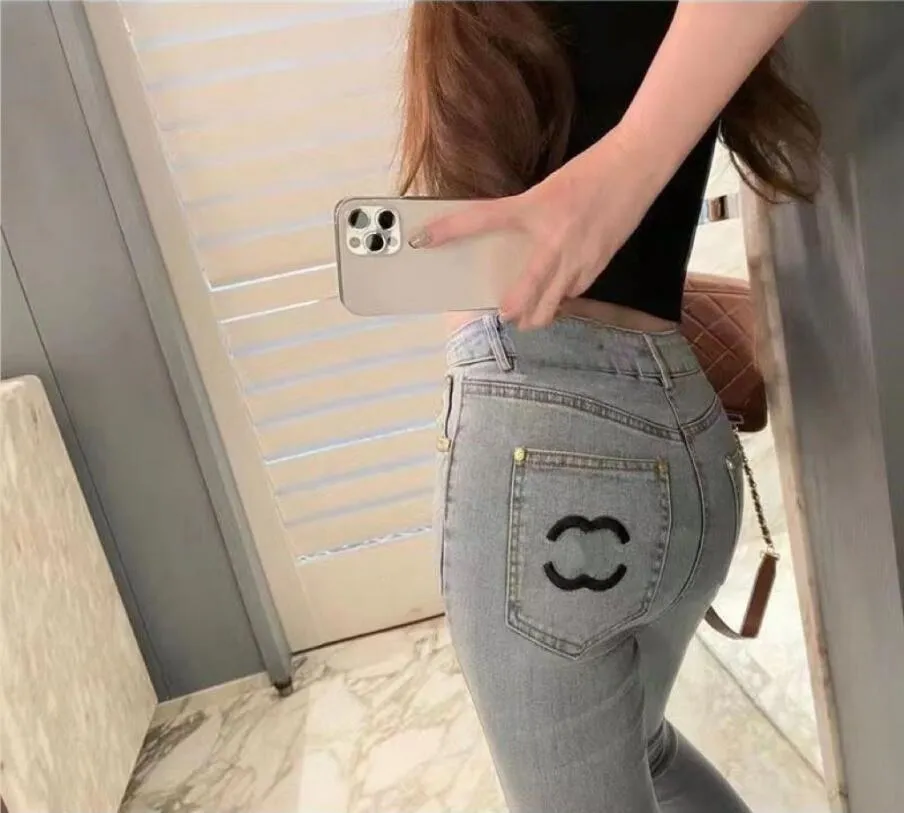 Jeans Womens Designer Jeans Women Jeans 2024 Brand Skinny Slim Fit Luxury Hole Ripped Biker Pants Skinny Pant Stack Womens Trend Trousers