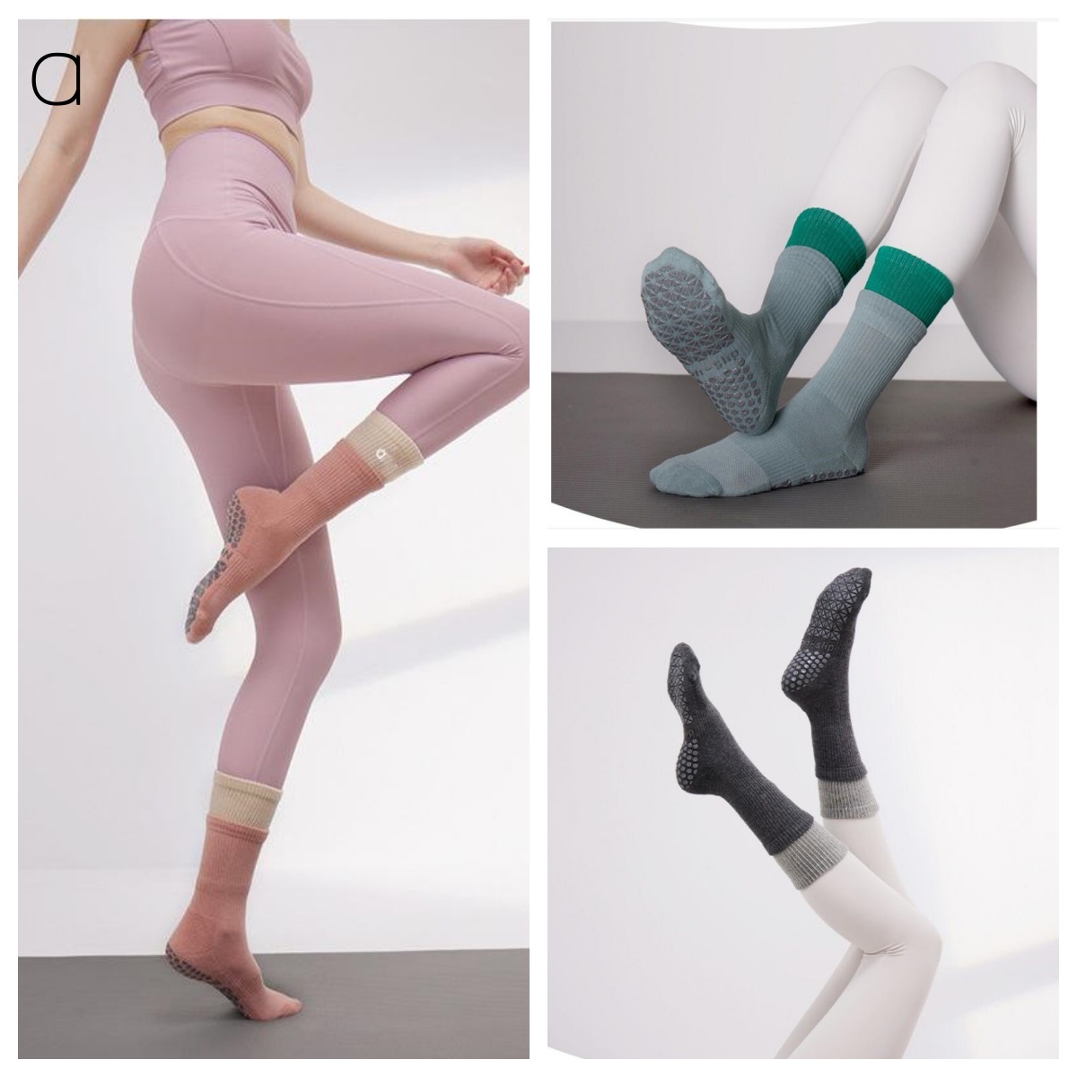 A103 Pilates Women Indoor Fiess Dance Non Slip Silicone Sole Middle Tube Yoga Socks