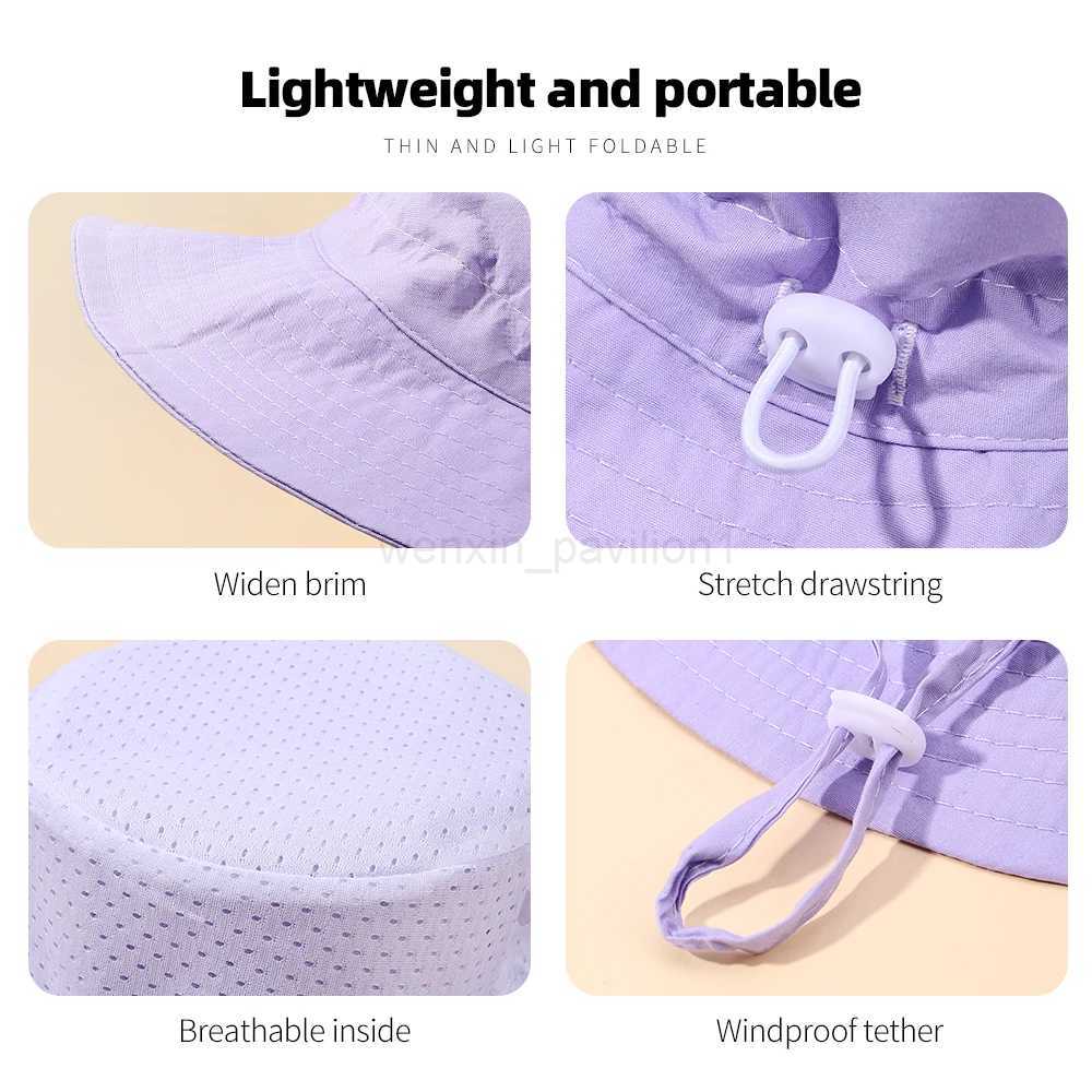 Baby Sun Cap Baby Sun Hat For Girls and Boys Vacation Outdoor Neck Ear Cover Anti UV Kids Beach Caps Bucket Cap 3-8 Years GiftXJ240715