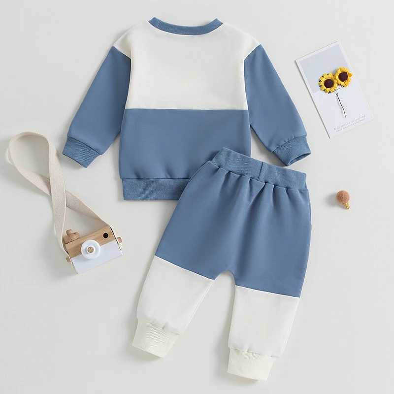 Clothing Sets Toddler Infant Boys Fall Outfits Contrast Color Tracksuit Sweatshirts and Elastic Waist Long Pants 2Pcs Baby Clothes Set BWZD