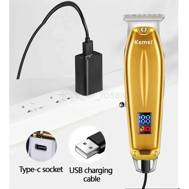 Kemei KM-426 Professional Hair Trimmer Rechargeable Electric Mini Hair Clippers Tools Speed Control 0mm Skin Cut Fits MachineM240715