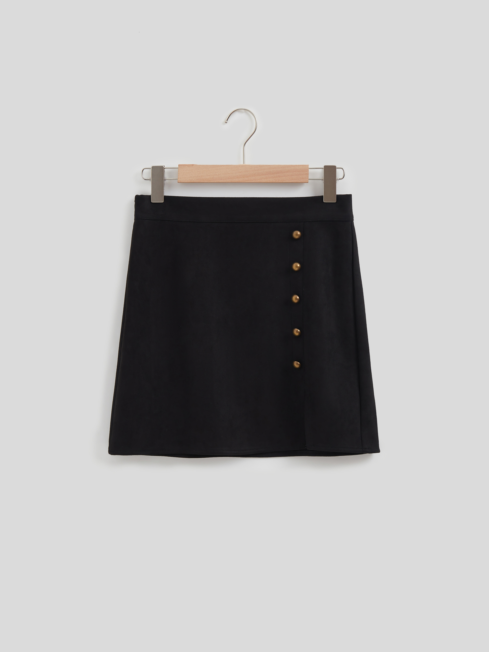 2024 TEMU Autumn winter women's solid color suede European and American high waist hot girl hip short skirt