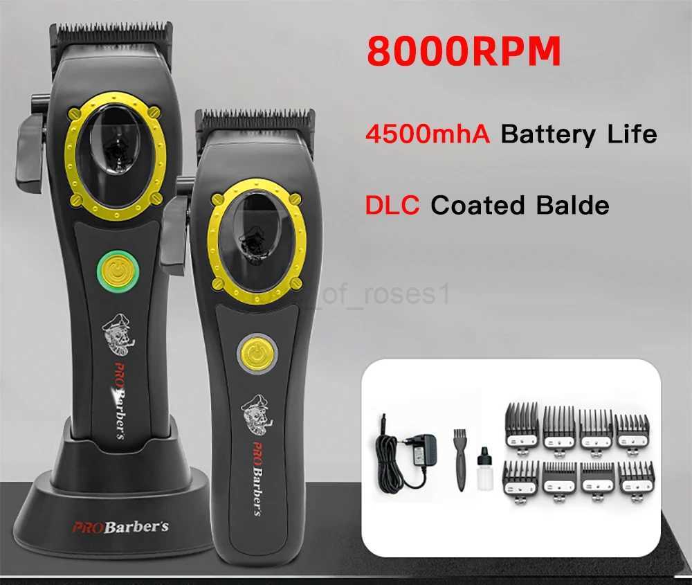 Professional Hair Clipper Electric Mens Trimmer with 8000RPM Seat Charging Large Capacity Battery DLC Coated s New ModelM240715