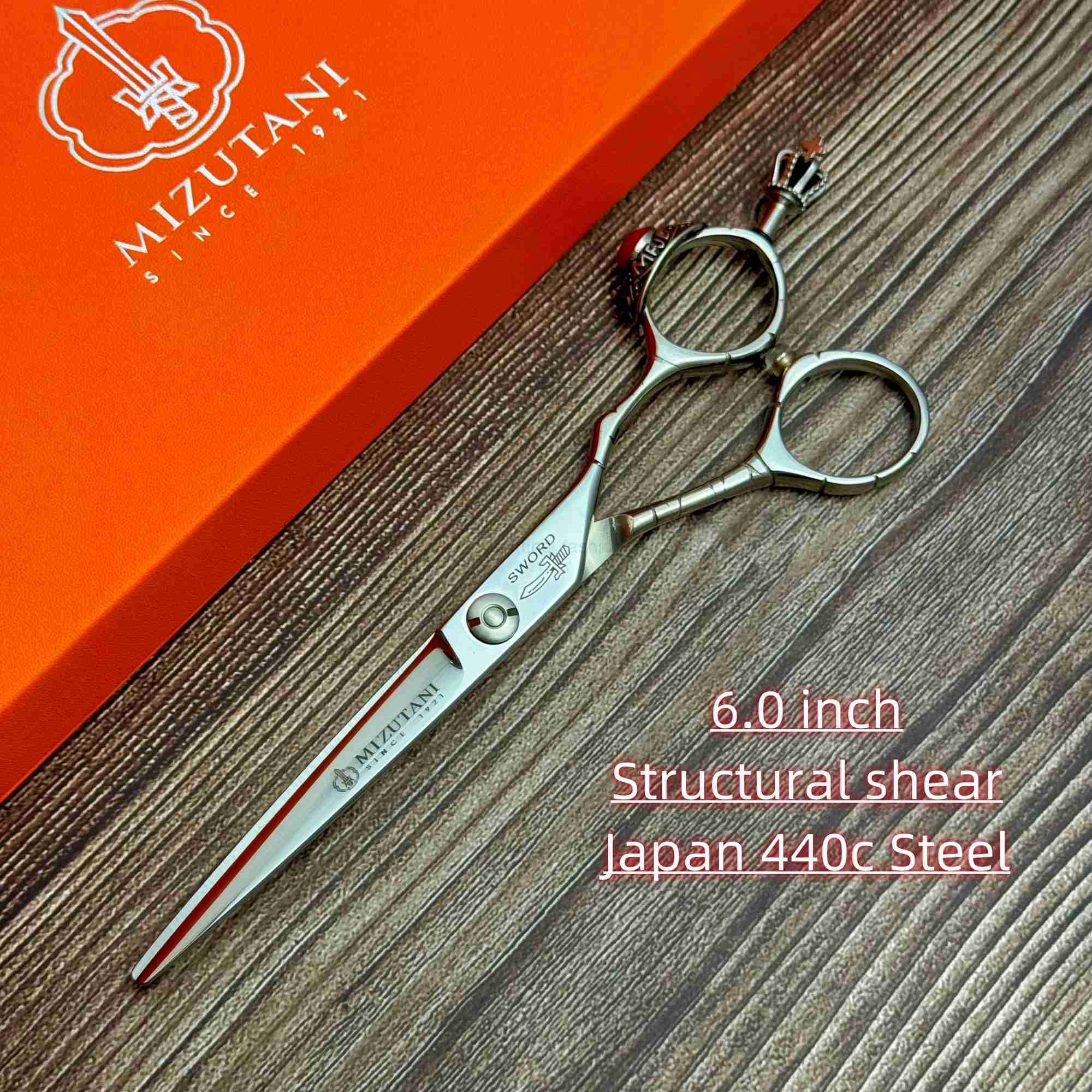 MIZUTANI Barber sissors 5.5 and 6.0 inch 440c steel Professional hairdressing scissors barbershop hair cutting toolsCL240715