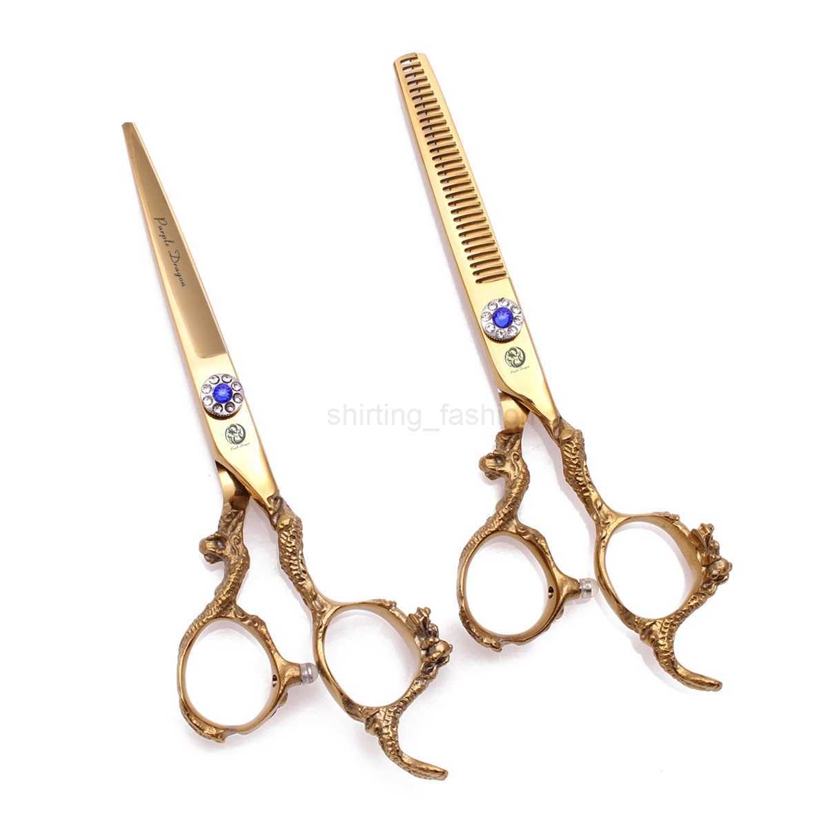 Purple Dragon Professional Hair Scissors 6 Japan 440C Hair Cutting Scissors Thinning Shears Barber Scissors Dropshipping Z9003CL240715