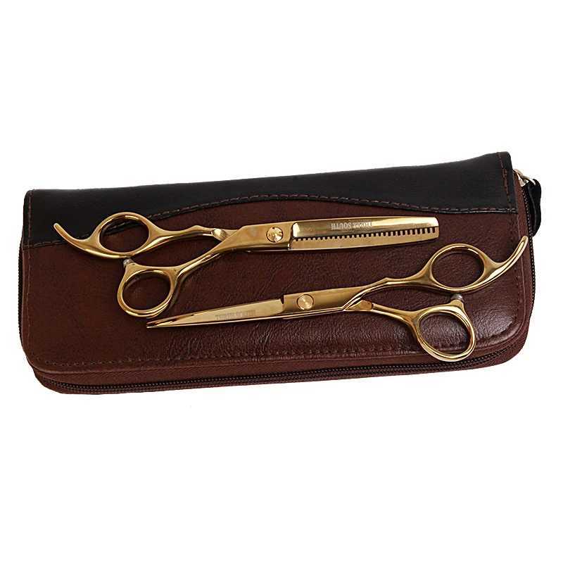 Japan 6.0inch kashos gold titanium hairdressing scissors golden hair scissors thinning haircut hair cutting scissorsCL240715