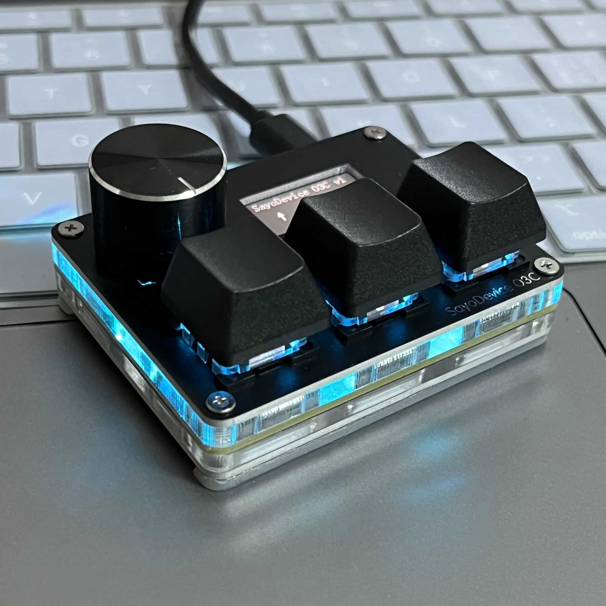O3C SayoDevice OSU O3C Rapid Trigger Hall Switches Magnetic Pink Switches Keyboard With Knob Screen Copy Paste ShotcutM240715