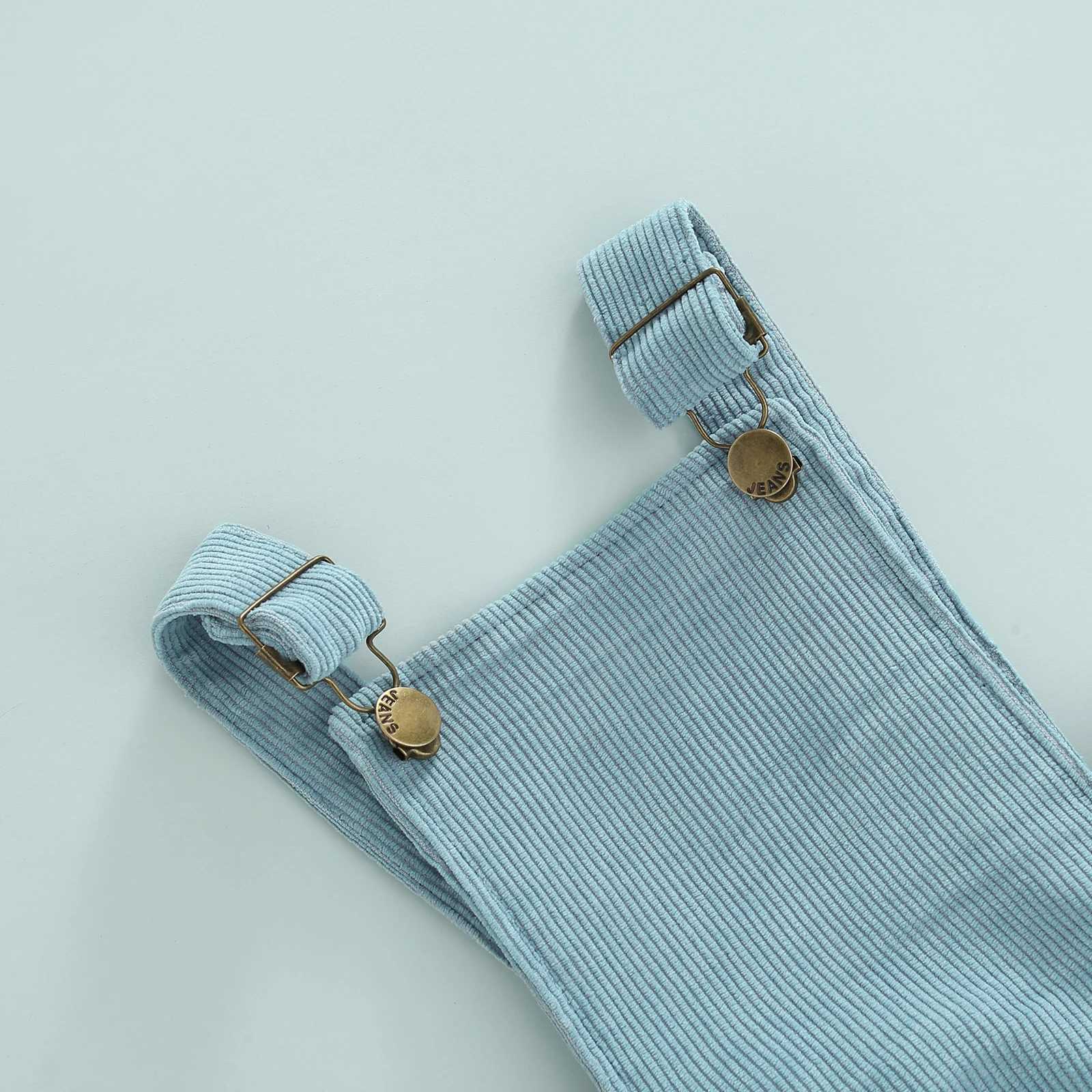 Clothing Sets Lioraitiin Baby Strappy Romper Suit Ribbed Round Neck Short Sleeve T-Shirt Tops + Adjustable Straps Romper Two Piece Set