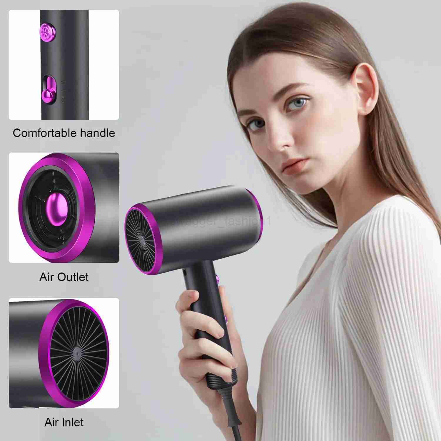 Hair Dryer with Diffuser Blow Dryer Comb Brush 1800W Ionic Hair Dryers with DiffuserConstant Temperature Hair Care Without Dama b240715