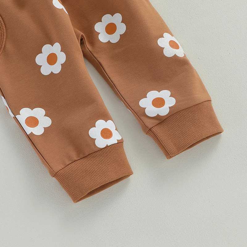 Clothing Sets 2023-07-14 Lioraitiin 0-3Years Toddler Baby Girls 2Pcs Fall Outfit Set Floral Print Sweatshirt Top with Drstring Pants