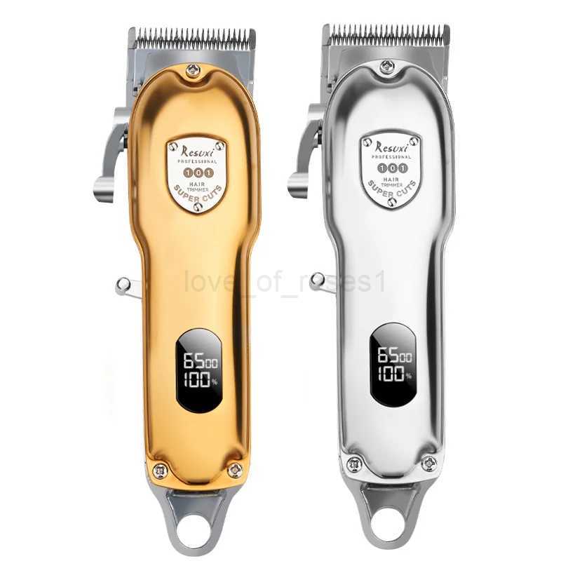 RESUXI JM-101 Professional Cordless Hair Clipper All Metal Hair Trimmer for Men Barber Beard Electric Hair Cutting Machine ToolsM240715