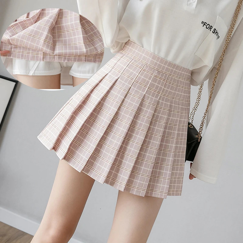 Summer Women Plaid Skirt High Waist Chic Female Pleated Skirts Fashion Harajuku Ladies Mini Skirts Casual Cute Woman Short Skirt 240709