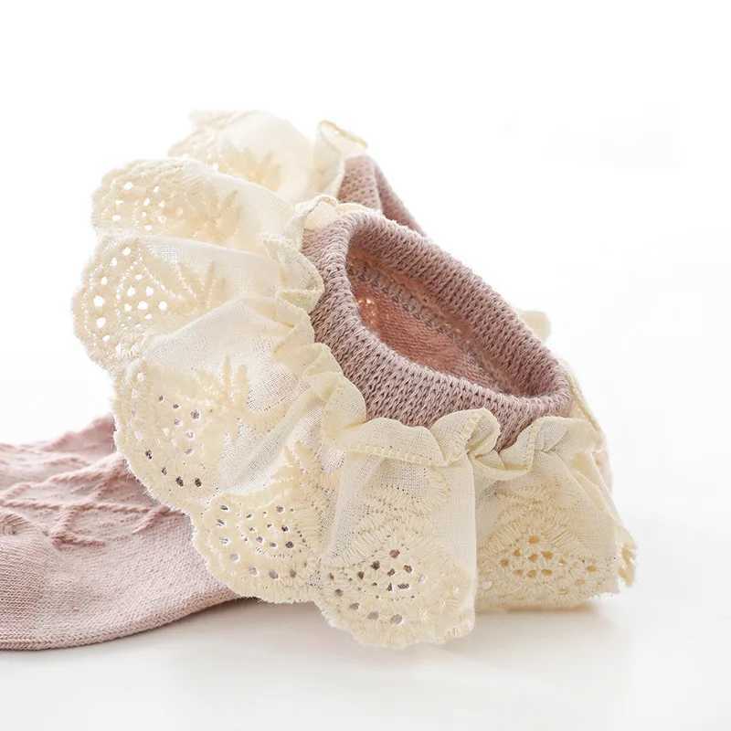 New spring and autumn baby girl socks cute socks for newborns cotton lace flower short tube socks for toddlers 0-5 years oldW240715