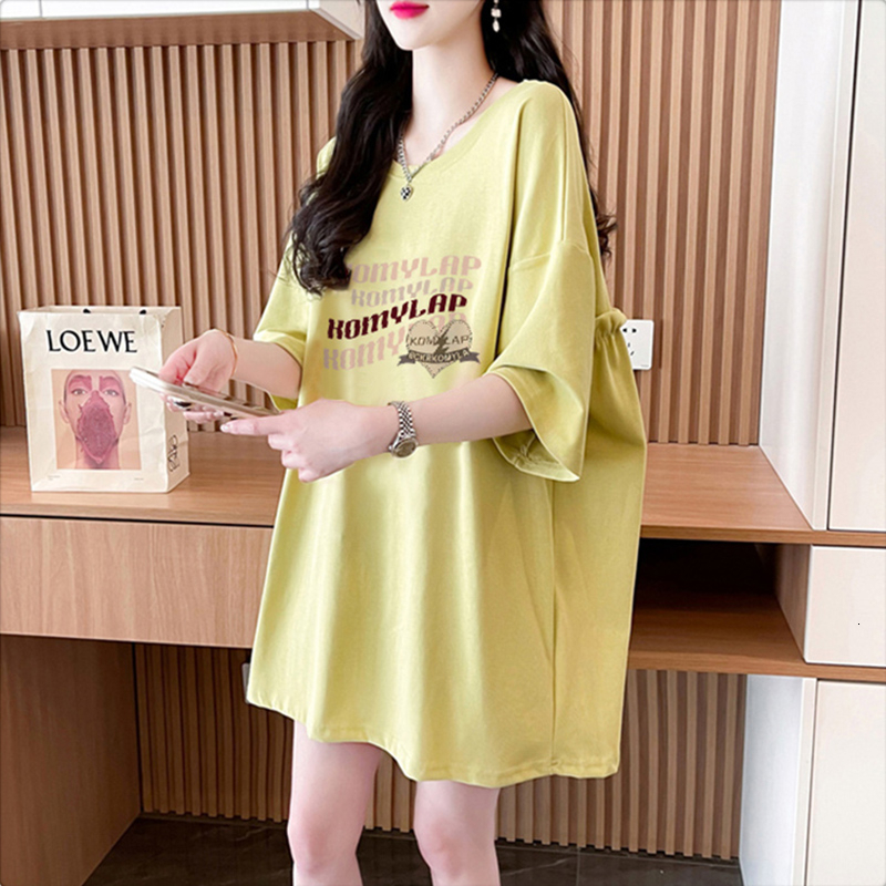 First cotton 2024 summer short sleeved women's Korean version loose oversized T-shirt top