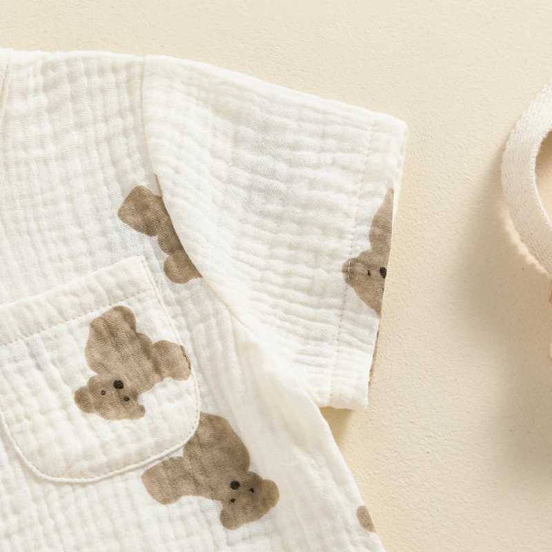 Clothing Sets New Summer Baby Clothes Suit Children Boys Fashion Bear Print Tops with Shorts 2Pcs/Sets Toddler Casual Costume Kids Clothing