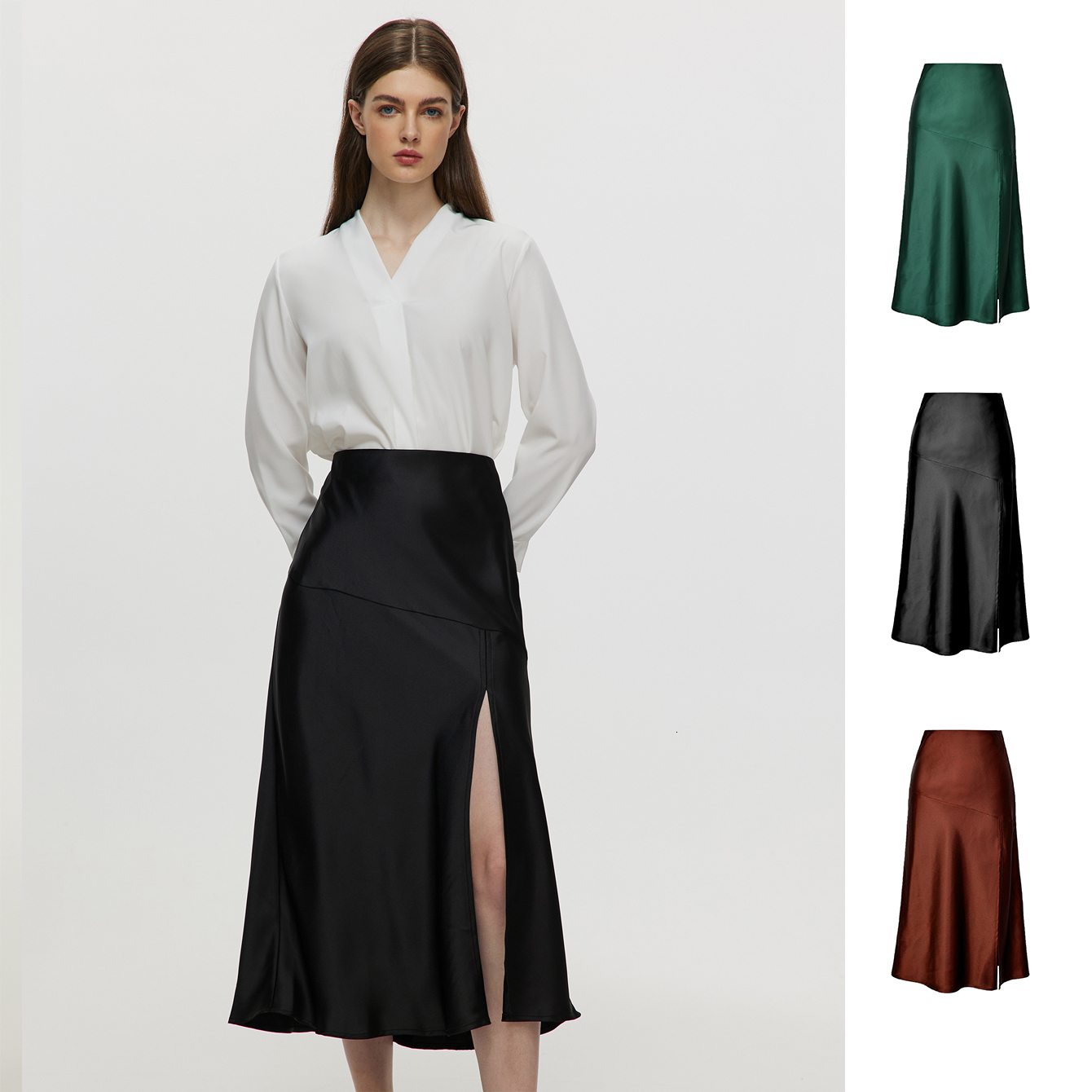 Designer skirt long, elegant and delicate, tall and graceful French chiffon fairy skirt, women's new A-line half skirt