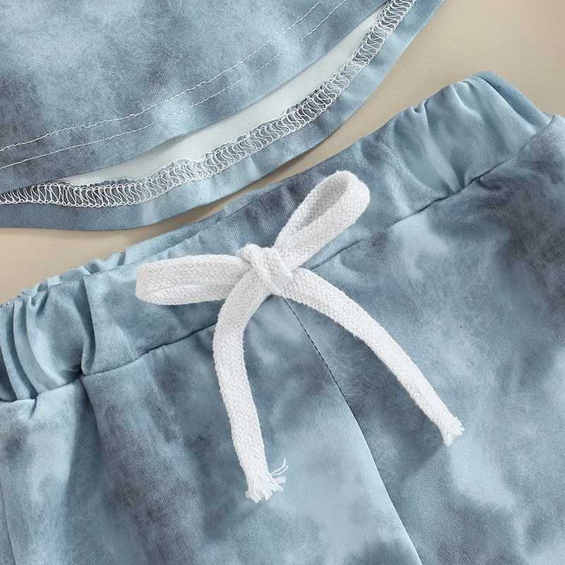 Clothing Sets 0-5Y Toddler Infant Baby Boy Clothes Sets Fashion Tie-dye Short Sleeves Hooded T-shirt Top + Short Pants Summer Newborn Outfits
