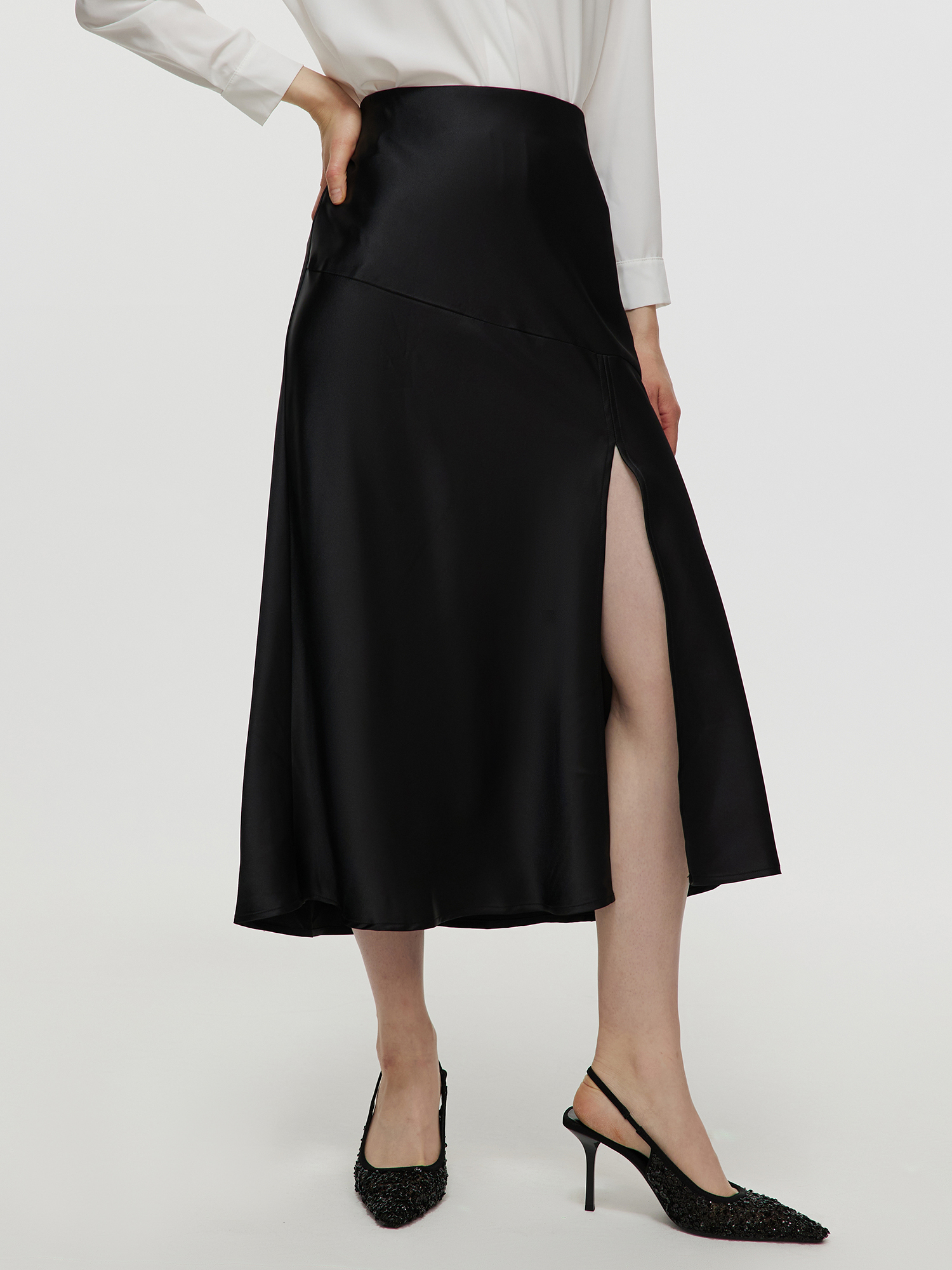 Designer skirt long, elegant and delicate, tall and graceful French chiffon fairy skirt, women's new A-line half skirt