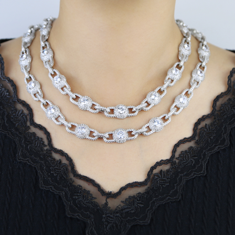 Iced Out Cuban k Chain Necklace | 5A CZ Bg Full Paved Rock Punk Hip Hop Jewelry