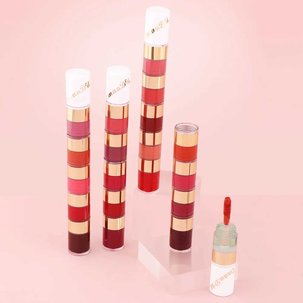 5 In 1 Matte Lipstick Kit Combo Strip Velvet Sexy Red Lip Tint Non-stick Cup Lip Gloss Lip Oil Makeup Lips Cosmetic Set zxx240715