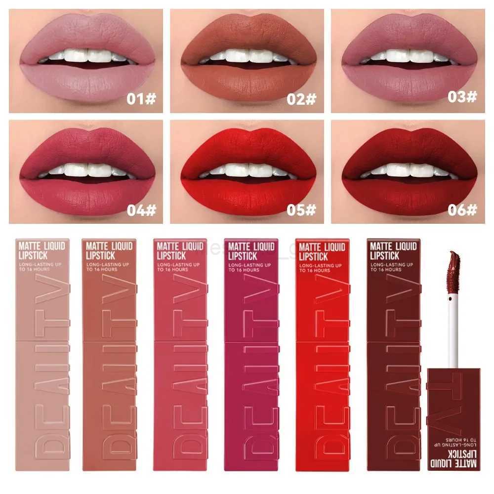 Cheap Matte Ink Liquid Lipstick Non-stick Cup Long Lasting Velvet Nude Lip Gloss Waterproof Lips Tint Waterproof Korean Make Up zxx240715