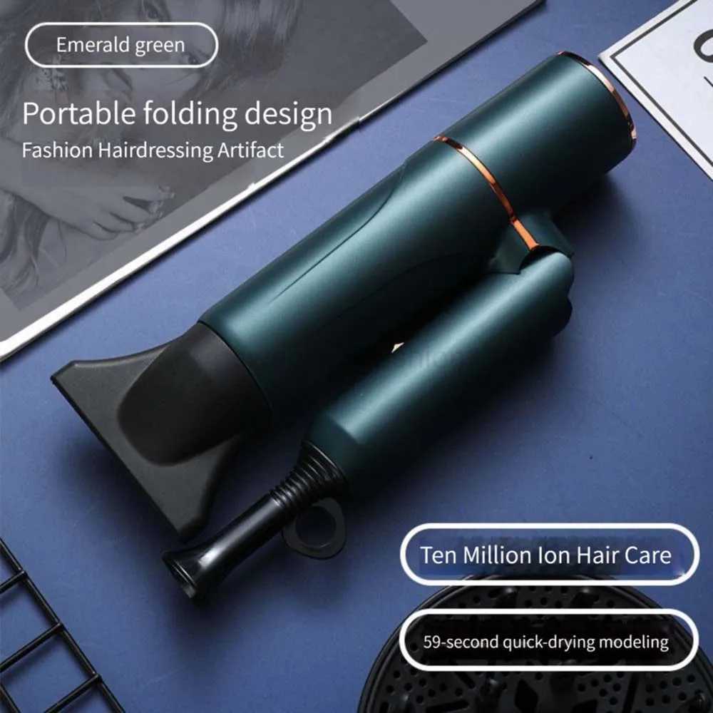 Mini 1000W Professional Hair Dryer Blue Light Negative Ion Travel Folding Blow Drier Hot Cold Wind Air Anion Salon Hair ToolsBkl240717