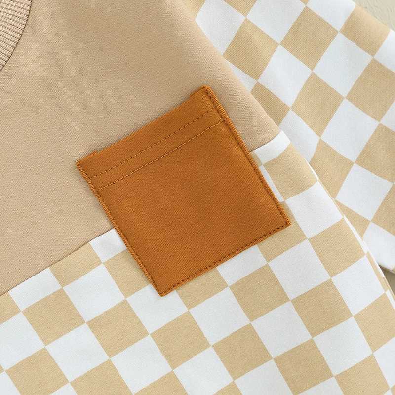 Clothing Sets 2023-08-01 Lioraitiin 0-3T Baby Boy Clothes Outfits Plaid Long Sleeve Pocket Sweatshirt and Elastic Pants Toddler Fall Clothes