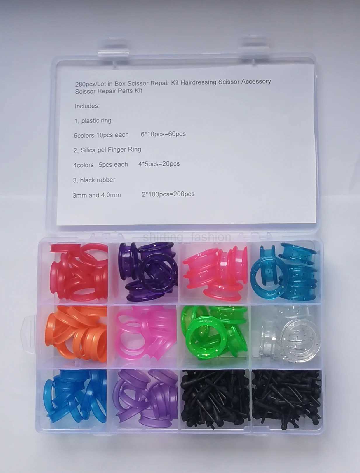 280PCS Finger Rings Inserts and Bumper fit any Hairdressing Scissor replacement partsCL240715