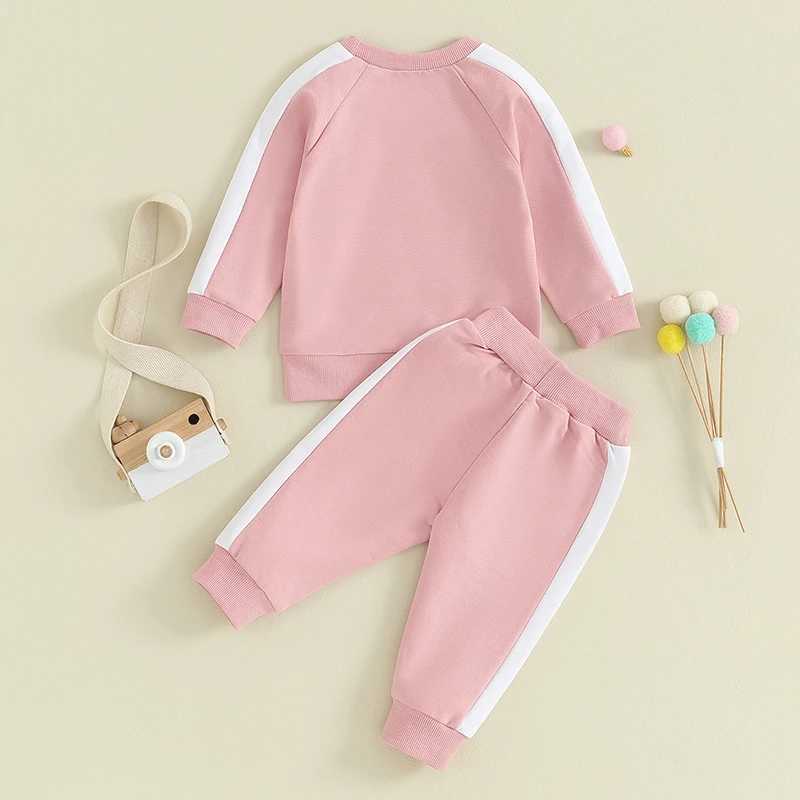 Clothing Sets 2023-08-21 Lioraitiin 0-3Y Newborn Baby Girl Clothes Contrast Color Long Sleeve Crew Neck Sweatshirt Sweatpants Fall Outfits
