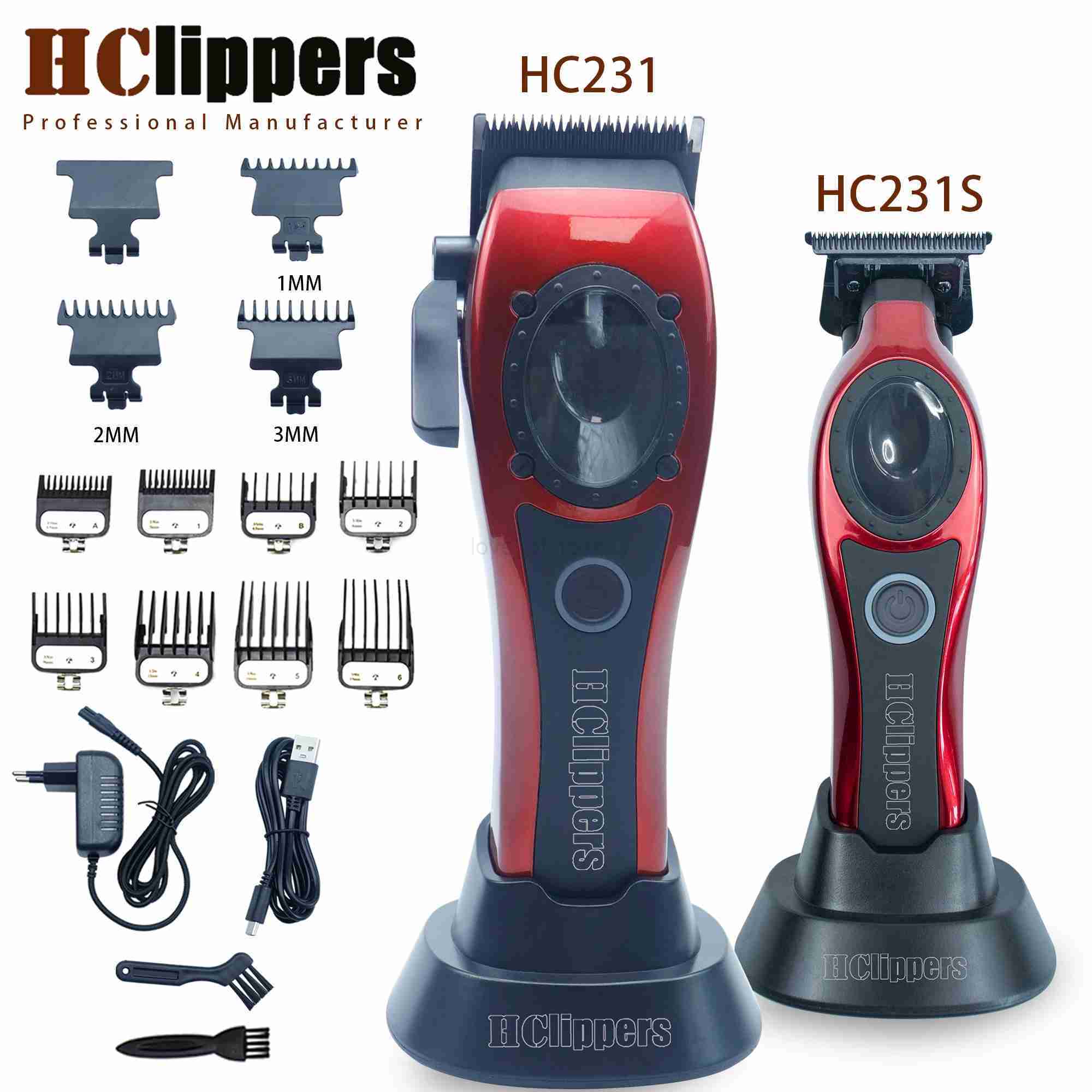 HClippers Professional Original Hair Clippers Combo for Men Haircut with 11 Limit Combs 2 Charging Base Hair Trimmer BarberM240715