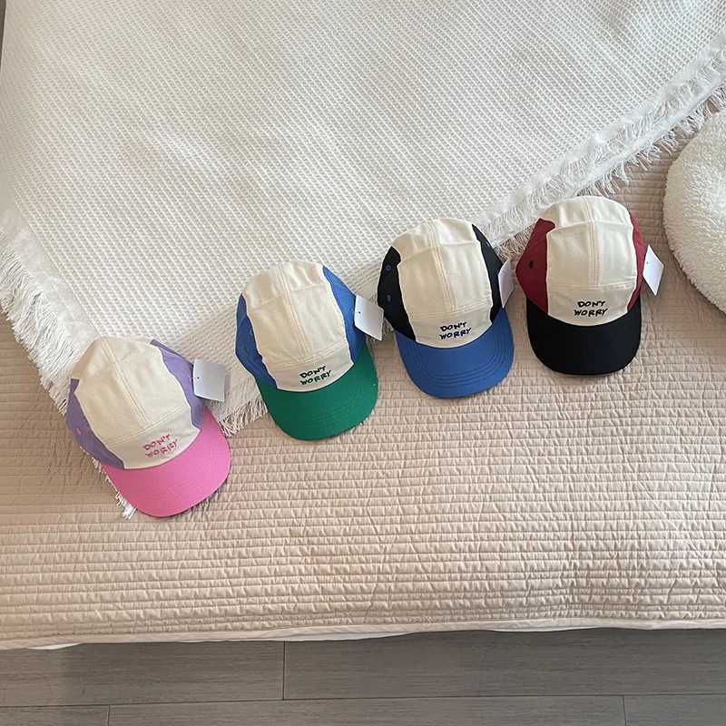 Retro hat summer letter embroidery breathable foot cap baby boy fashionable cotton baseball cap childrens sun protection capW240715
