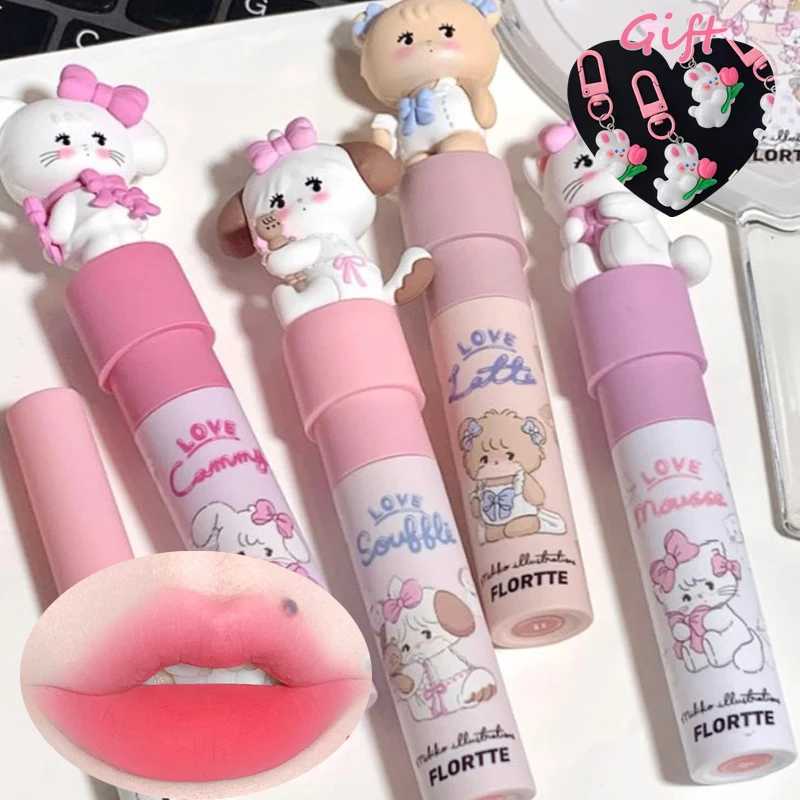 FLORTTE/MIKKO Lip Glaze Co Branded Milk Cake Lip Cream Lasting Non Stick Cup Lip Mud Brightening Matte Lipstick Women Cosmetics zxx240715