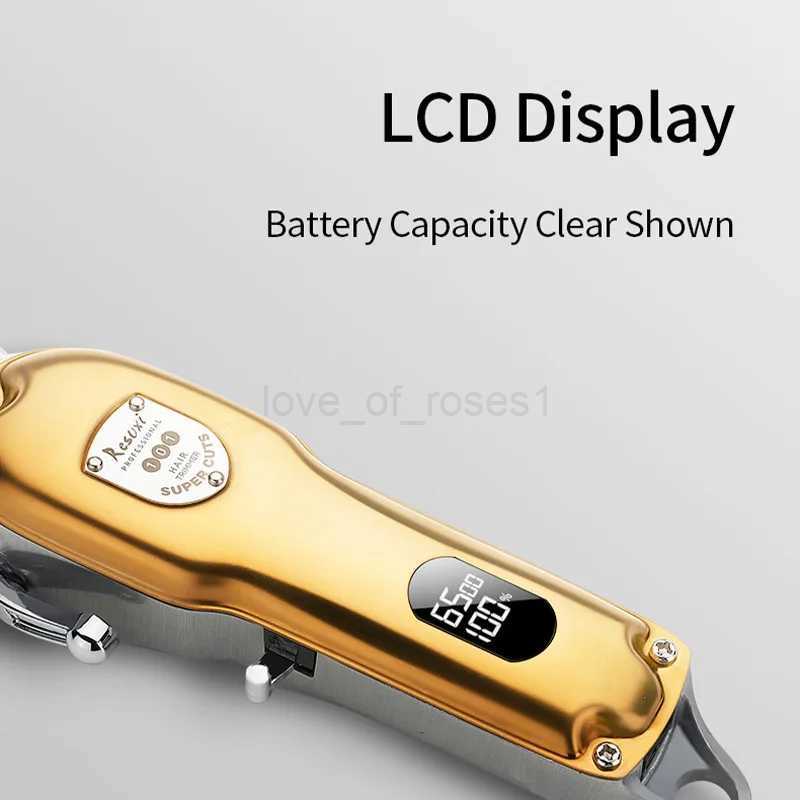 RESUXI JM-101 Professional Cordless Hair Clipper All Metal Hair Trimmer for Men Barber Beard Electric Hair Cutting Machine ToolsM240715