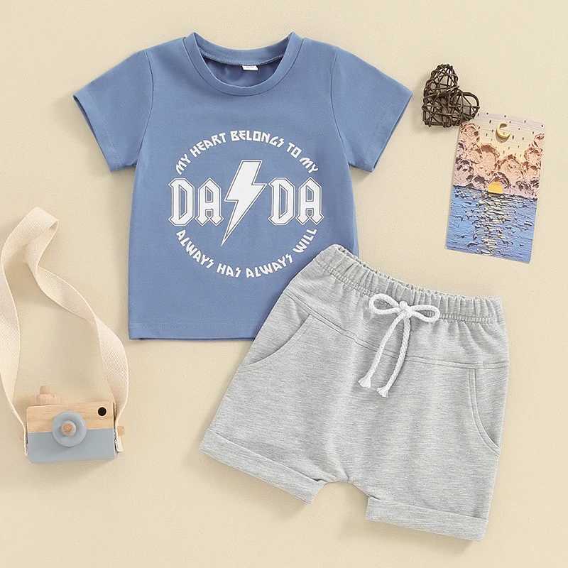Clothing Sets 2023-12-26 Lioraitiin 0-3Y Toddler Baby Boy Summer Outfits Letters Print Short Sleeve T-Shirt Shorts Infant Newborn Clothes