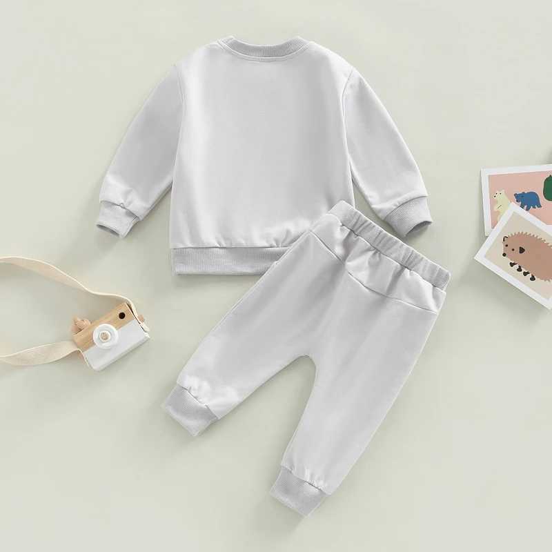 Clothing Sets 2022-10-19 Lioraitiin Baby Girls Boys 2Pcs Fall Outfit Letter Print Round Neck Long Sleeve Sweatshirts Tops Elastic Waist Pant