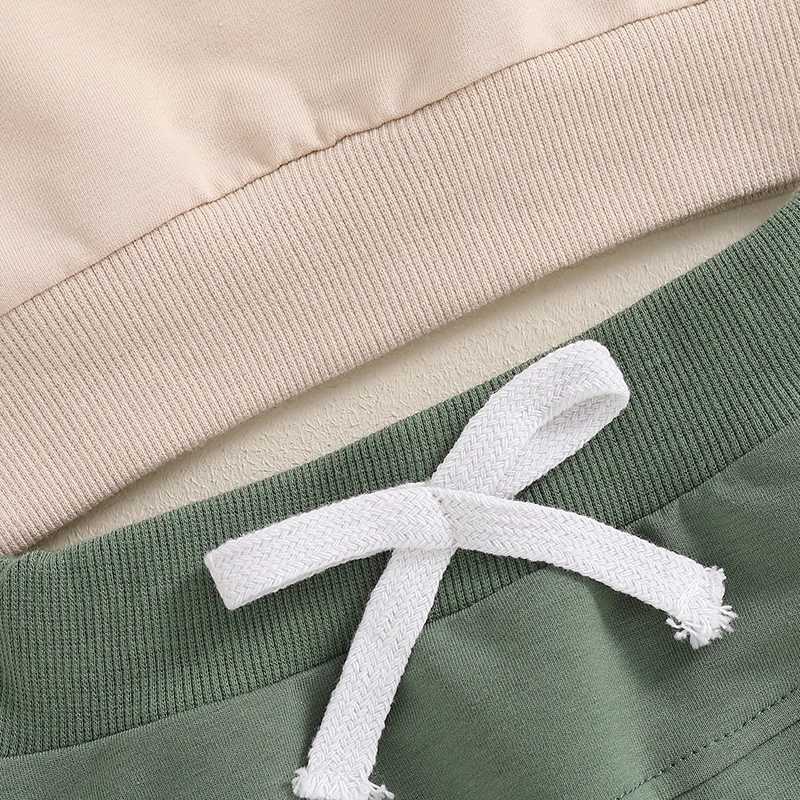 Clothing Sets 2024-05-27 Lioraitiin Boys Fall Set Letter Tractor Print Long Sleeve Round Neck Tops Drstring Pocket Long Pants Outfits