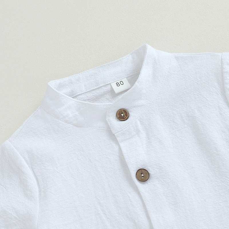 Clothing Sets 2023-06-08 Lioraitiin 0-4Years Toddler Boys 2Pcs Summer Beach Outfits Short Sleeve Button Down Shirt Striped Shorts Set