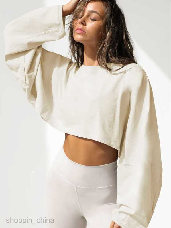 Women Hoodies Sweatshirts round neck sweater women's short sports bottom shirt T-shirt knit long sleeved top Woman jogging suit