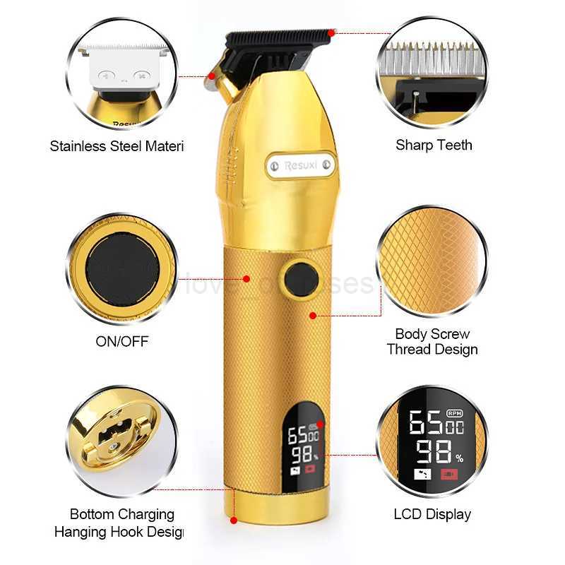 Professional Hair Clipper Beard Trimmer For Men Barber 0.1mm Clippers Hair Cutting Machine Hair Cut T trimmerM240715