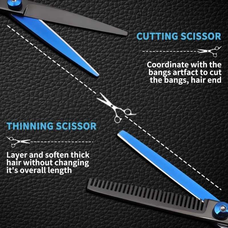 Hairdressing Scissors Set 6 Inch Hair Cutting Scissors Thinning Shears Hair Cutting Styling Accessories Tools Kit For Barber SCL240715
