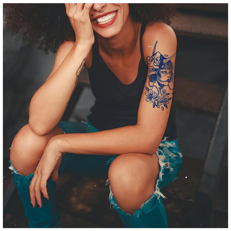 tattoo stickers Temporary tattoos man long-lasting sex geisha wife woman waterproof on neck feet adult semi-permanent 240712