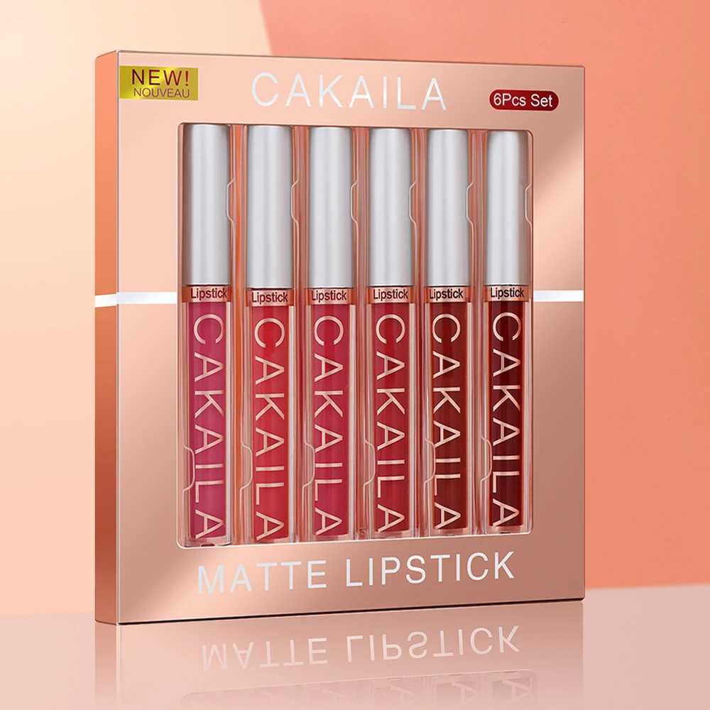 6-pack lip gloss set long-lasting non stick cup liquid lipstick velvet matte lip gloss zxx240715